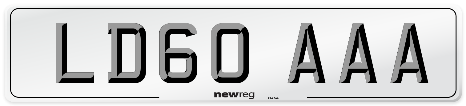 LD60 AAA Number Plate from New Reg